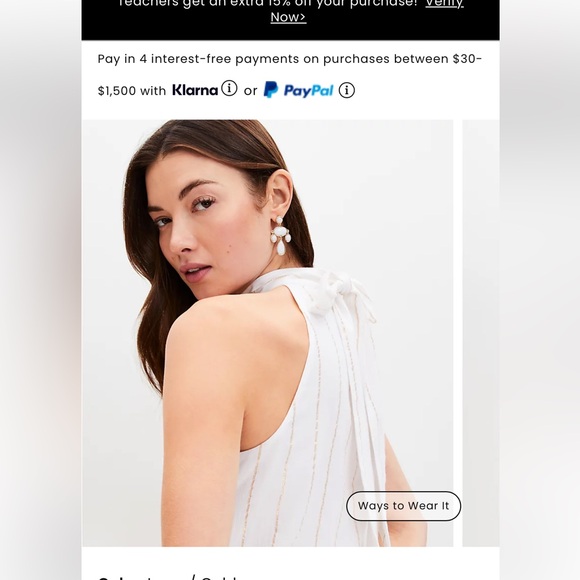 Loft back ribbon halter tank - Picture 3 of 5